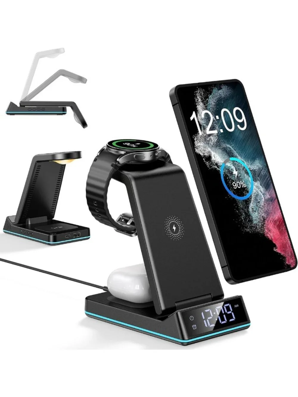 7-in-1 Wireless Charging Station | Fast Foldable Charger with Night Light
